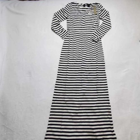 NEW WOMEN'S J CREW LONG SLEEVE STRIPED MAXI DRESS - Picture 5 of 10